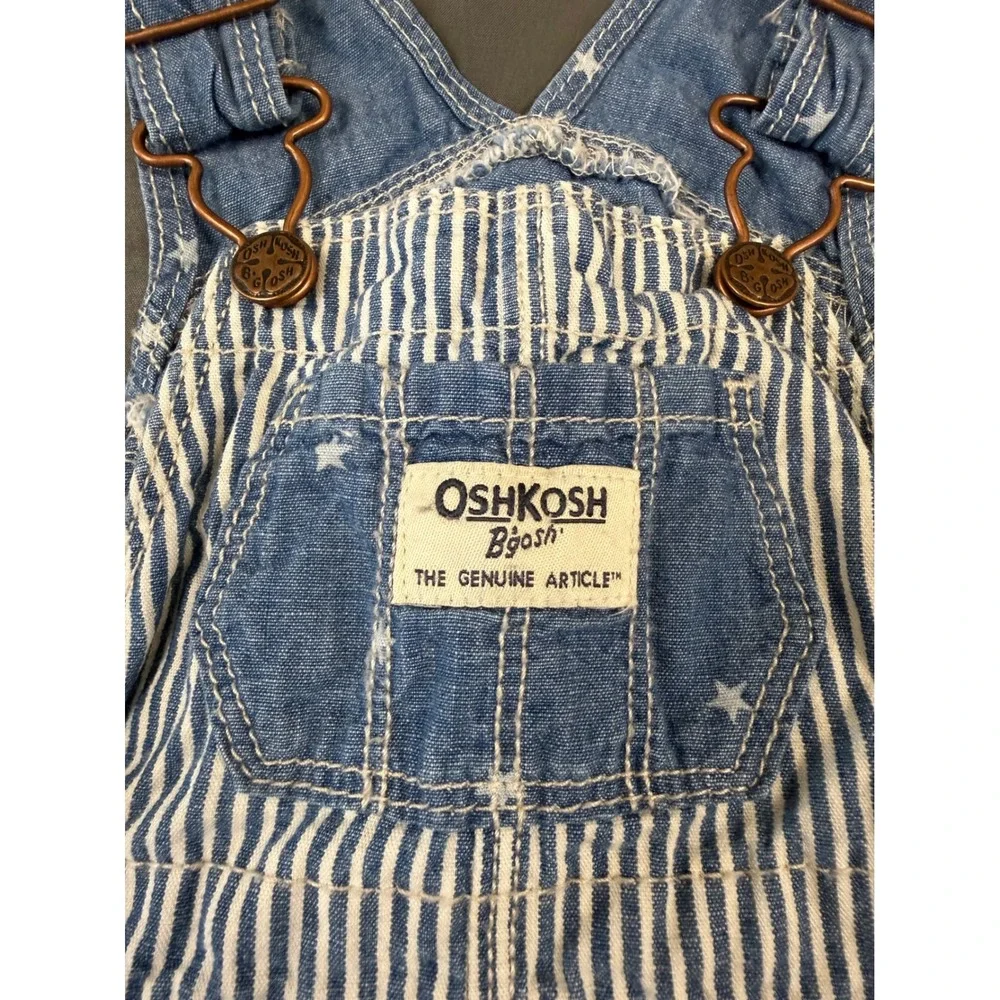 2 - OshKosh Bgosh Baby Girl Jumper Dresses 6M Blue Stripe & 6-9M Pink Corduroy